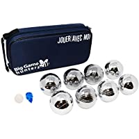 Big Game Hunters Kit de Petanca Jardín de 8 Bolas Cromadas con Protección Libre de Óxido y Lujosa Bolsa de Lona – Juego…